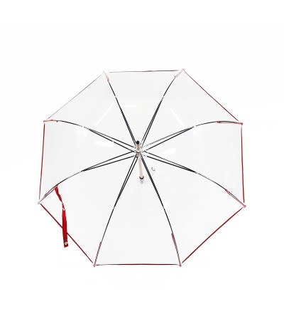 → Manual "classic transparent" umbrella - Red - Made In France by Maison Pierre Vaux