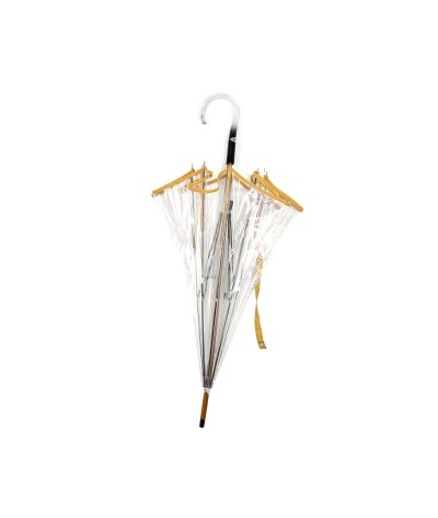 →  Manual "classic transparent" umbrella - Yellow - Handcrafted in France by Maison Pierre Vaux