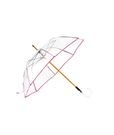 → Parapluie "Transparent Classique" - Fuchsia - Maison Pierre Vaux Fabricant Français
