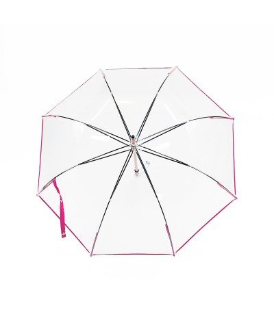 → Manual "classic transparent" umbrella -  Fuchsia - Handcrafted vy Maison Pierre Vaux