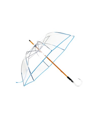 →  Manual "classic transparent" umbrella - Blue - Handcrafted in France by Maison Pierre Vaux