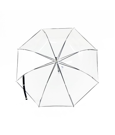 → Manual "classic transparent" umbrella - Traditional shape - Black - Handcrafted in France by Maison Pierre Vaux