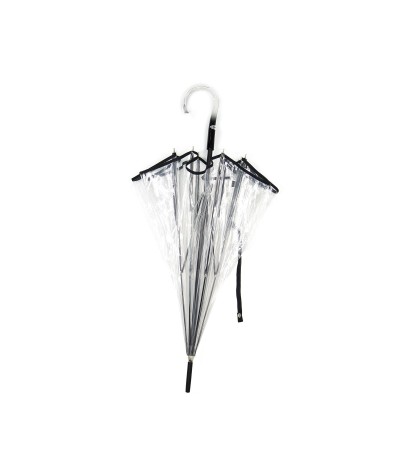 → Parapluie "Transparent Classique" - Noir - Maison Pierre Vaux Fabricant Français