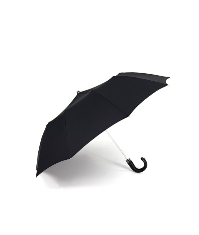 → Parapluie "Mini Cuir Automatique (10 baleines) " - Noir - Made in France