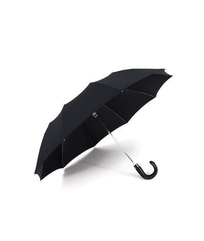 → "Folding Leather Covered Handle" Umbrella - Automatic (10 ribs)
