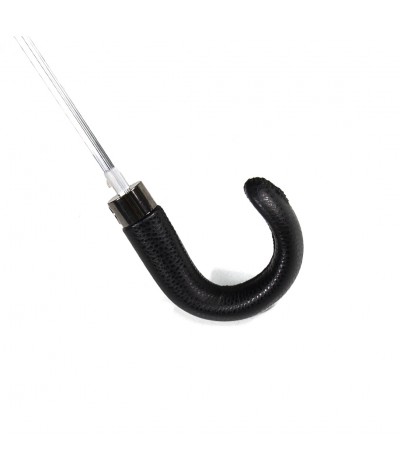 → Parapluie "Mini Cuir Automatique (10 baleines) " - Noir - Made in France
