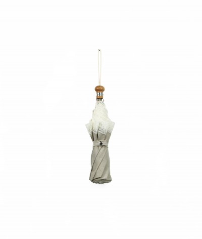 → Ombrelle "Lin et Dentelle" pliante Blanche - Made in France par le leader des fabricants d'Ombrelles