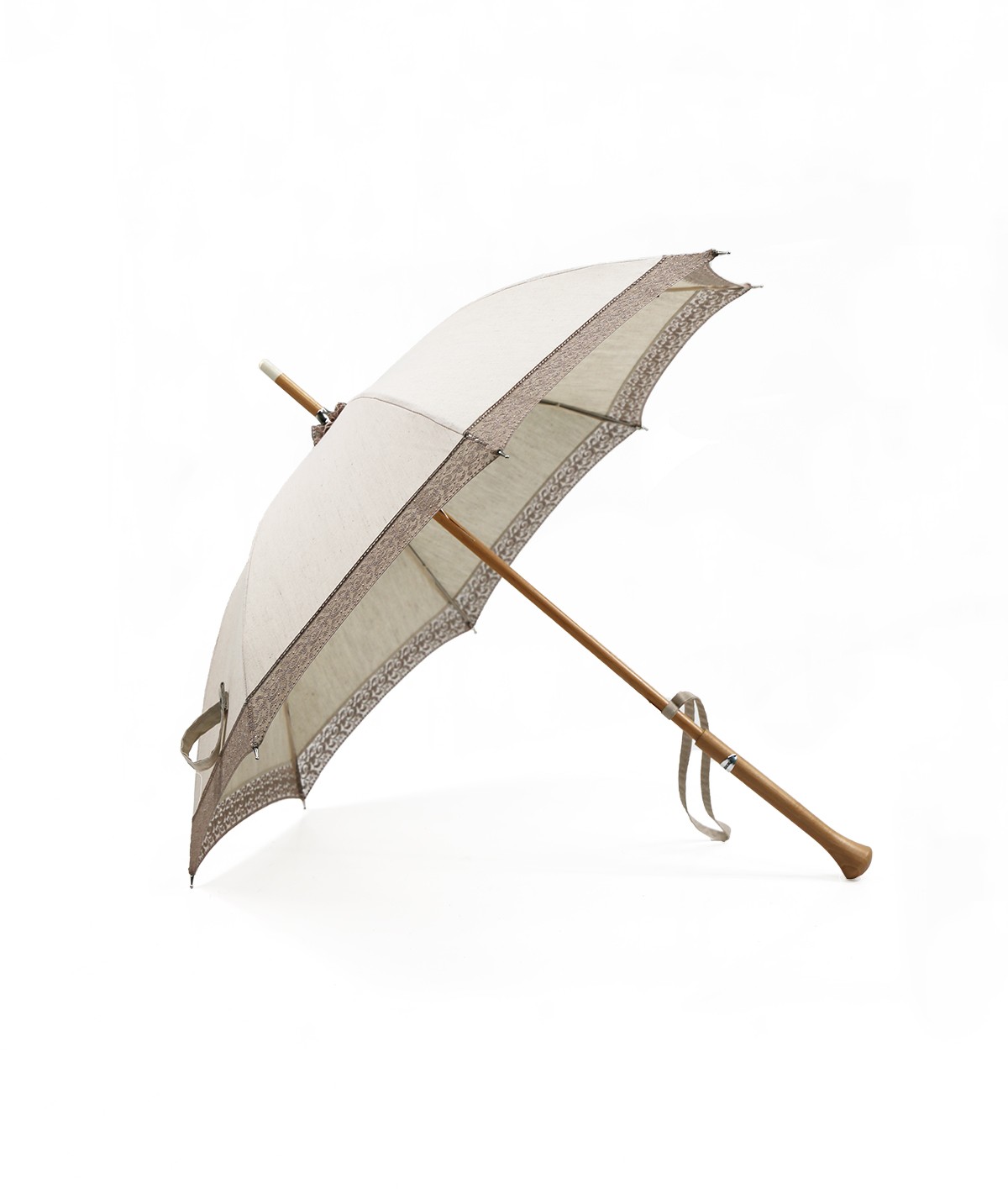 → Ombrelle "Lin et Dentelle" Ocre - Made in France par le leader des fabricants d'Ombrelle