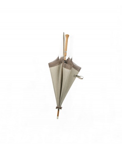 → Ombrelle "Lin et Dentelle" Ocre - Made in France par le leader des fabricants d'Ombrelle
