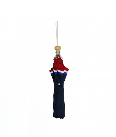 → Parapluie  "Le Made in France" Marine - Pliant automatique - Fabriqué à la Main dans le Jura