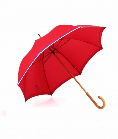 → "The Made in France" Umbrella - Red - Long manual - Handcrafted in France by Maison Pierre Vaux