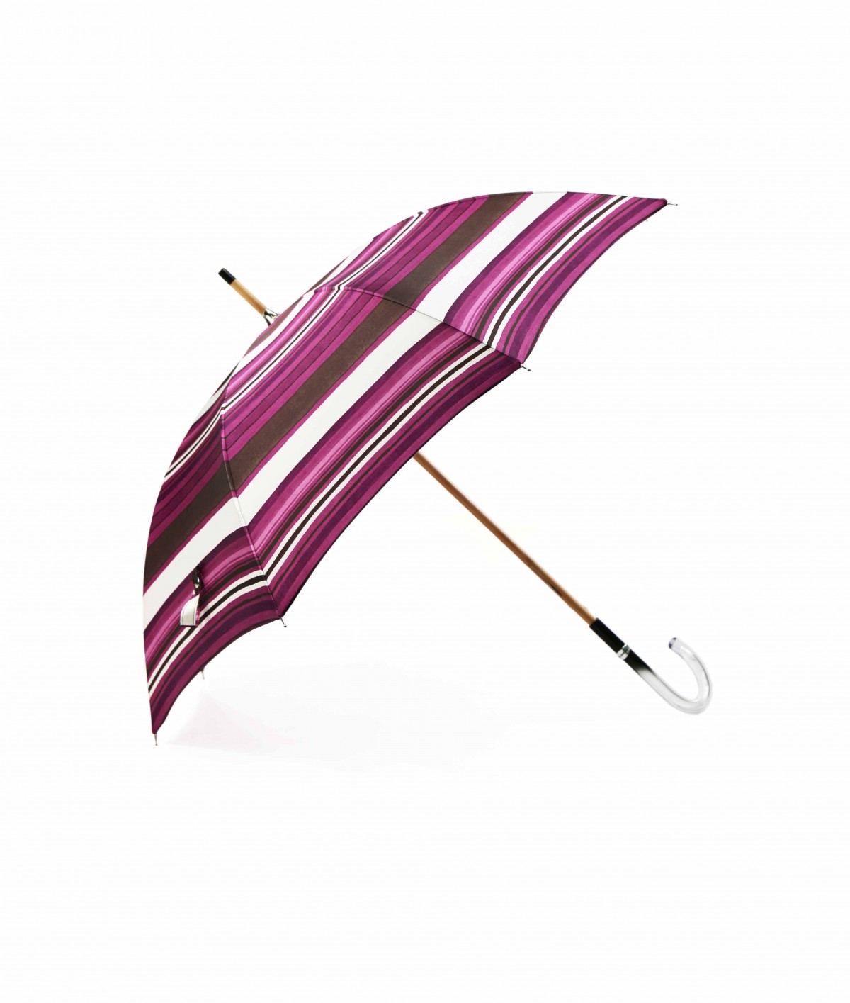 → Fancy Printed Satin Umbrella - Long Manual N°10 - Made in France by Maison Pierre Vaux French Umbrella Manufacturer