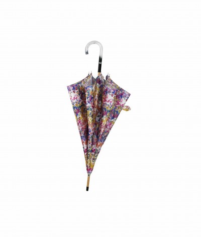 → Parapluie Satin Imprimé Fantaisie - Long Manuel N°14 - Made in France par Maison Pierre Vaux Fabricant Français de Parapluie
