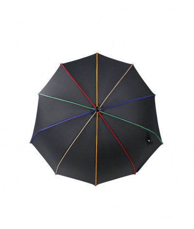 → Parapluie "Casquette" à Forme originale de visière - Noir et gansé multicolor Toile 100 % Polyester - Made in France