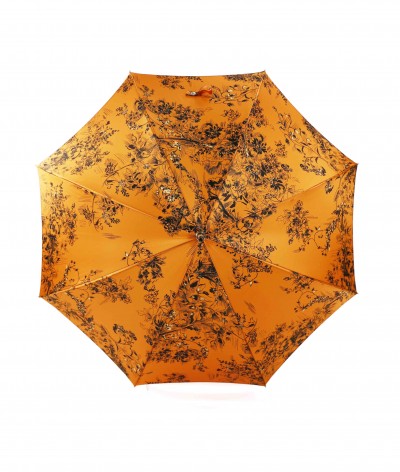 → Fancy Printed Satin Umbrella - Long Manual N°10 - Made in France by Maison Pierre Vaux French Umbrella Manufacturer