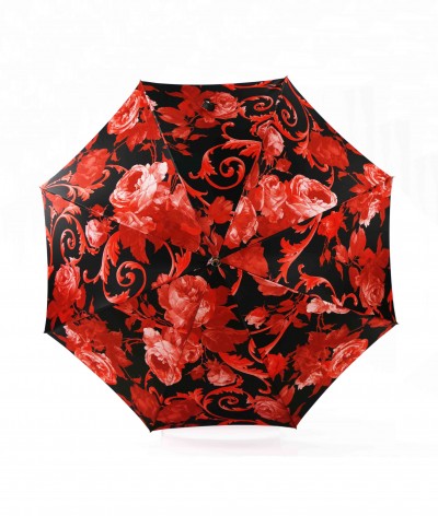 → Parapluie Satin Imprimé Fantaisie - Long Manuel N°20 - Made in France par Maison Pierre Vaux Fabricant Français de Parapluie