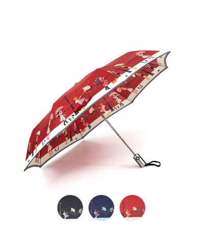 → Parapluie "Tempête Pliant" - Rouge -  Parapluie Solide et Résistant