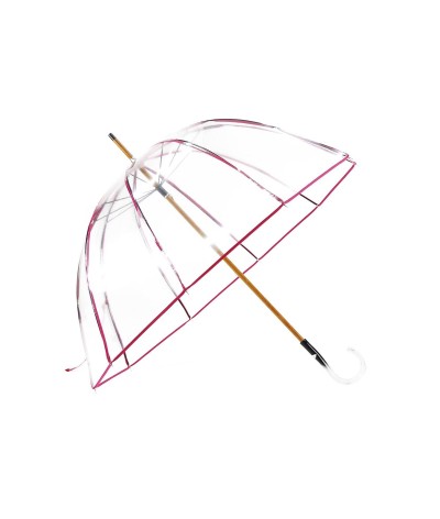 → Parapluie Cloche Transparent - Fuschia - Fabrication Française