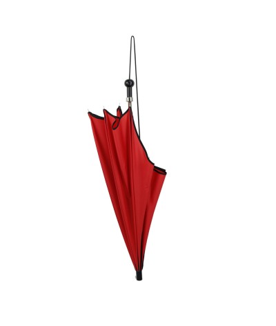 → Parapluie "Casquette" à Forme originale de visière - Rouge et gansé noir Toile 100 % Polyester - Made in France